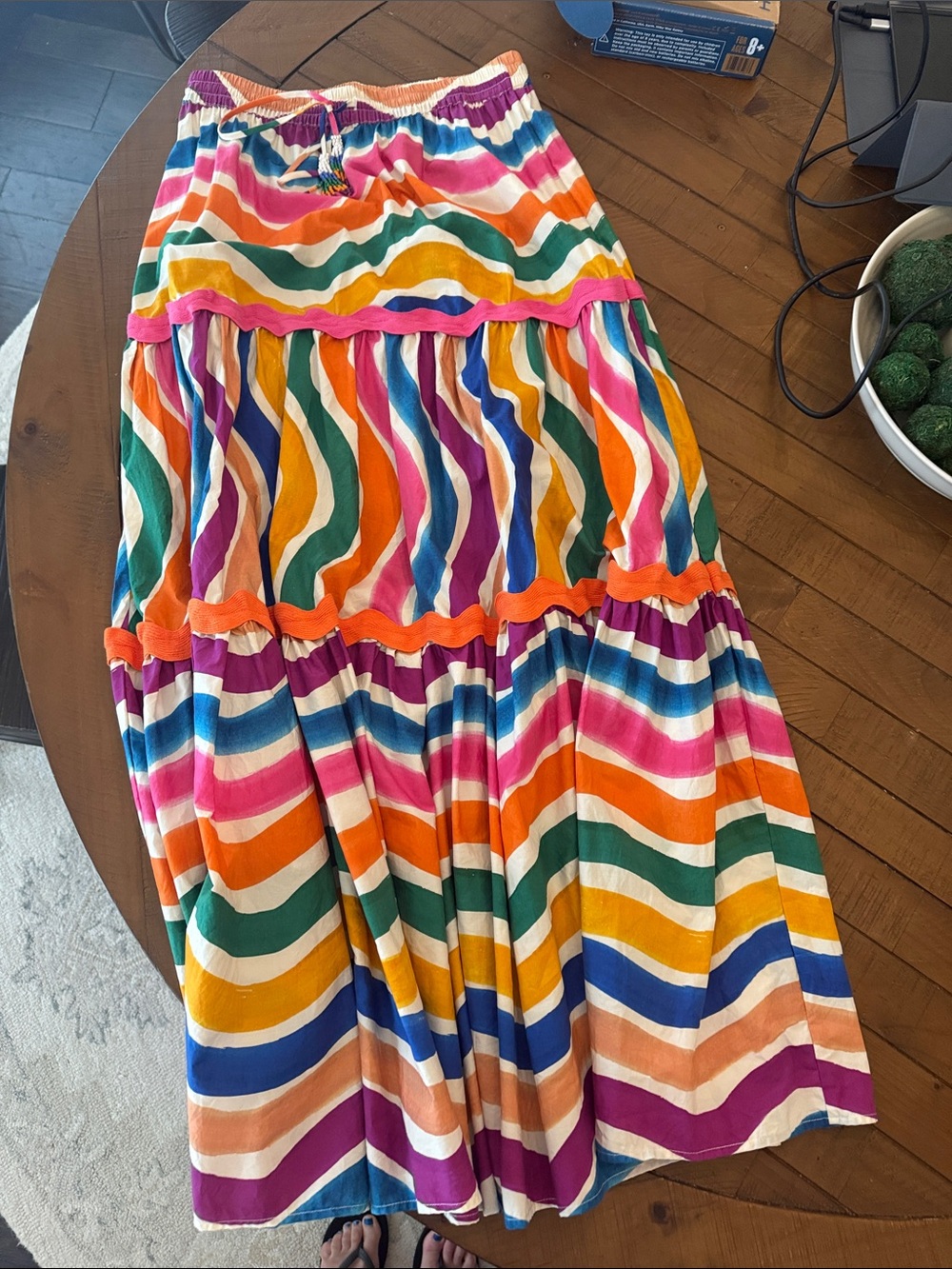 Multi-Color Stripe Tiered Maxi Skirt - Women